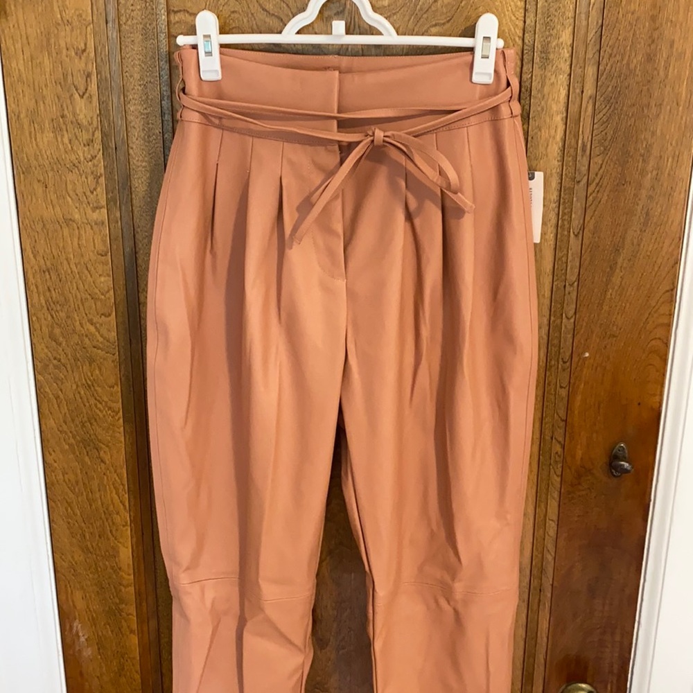 Anthropologie Pink Faux Leather Pants